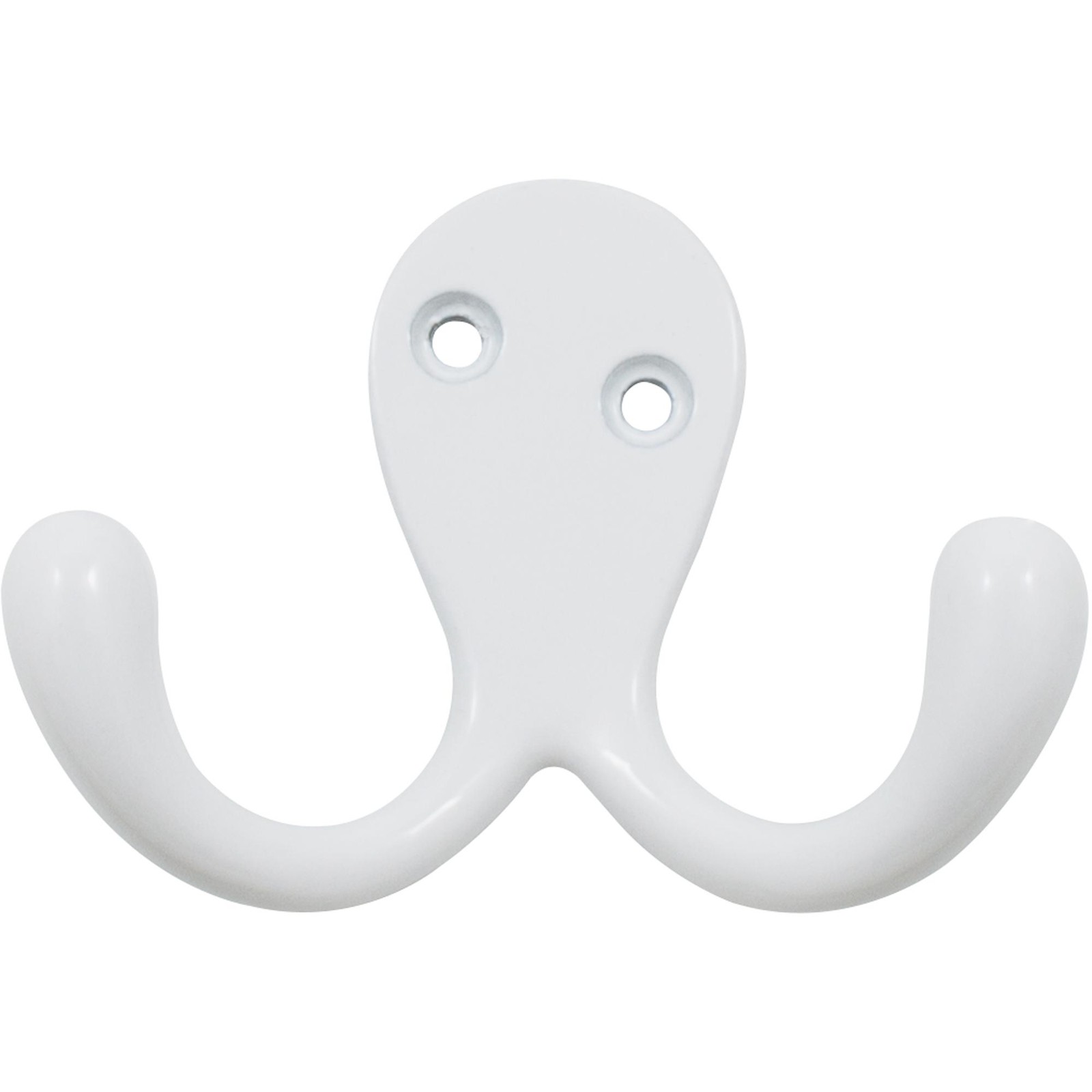 Double Robe Hook, 2-1/8" High, 1" Projection, White by Stone Harbor Hardware