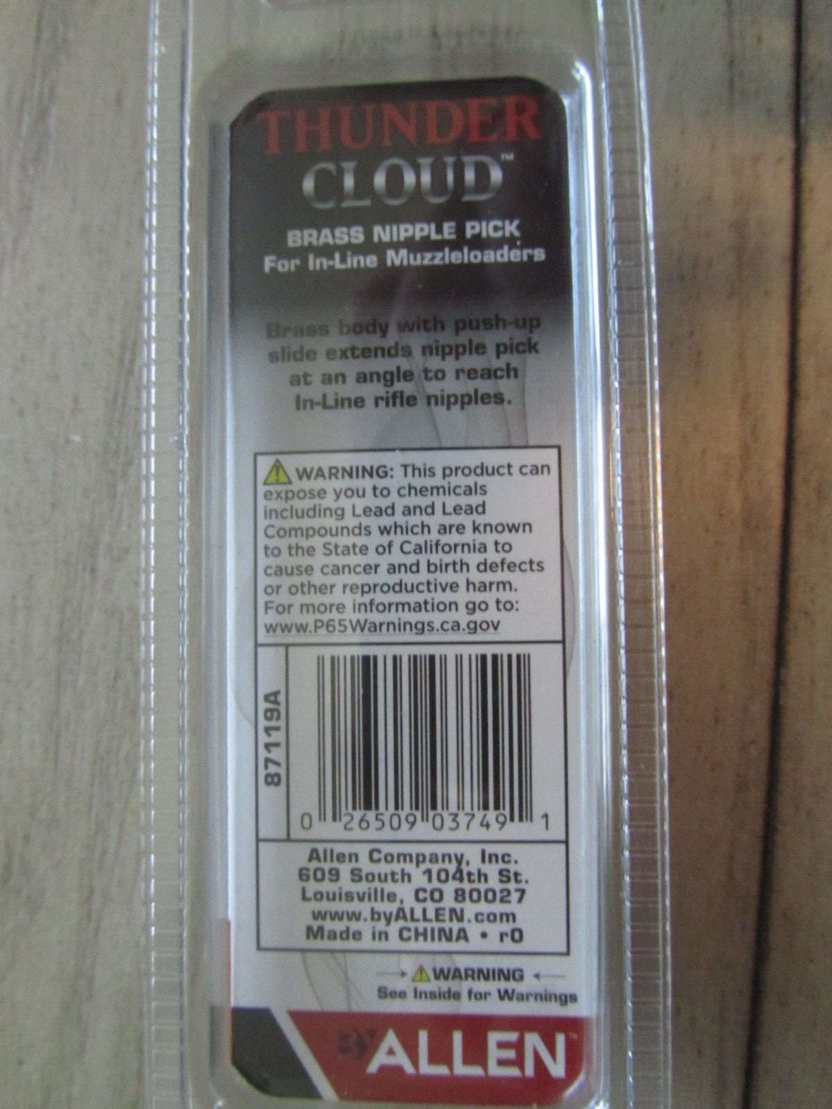 D510 Thunder Cloud Brass Nipple Pick for In-Line Muzzzleloaders