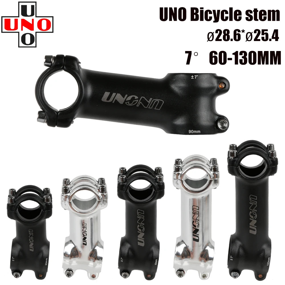 UNO Kalloy Bike Stem 7° 25.4mm 28.6mm 60-130mm MTB Road Bicycle Handlebar