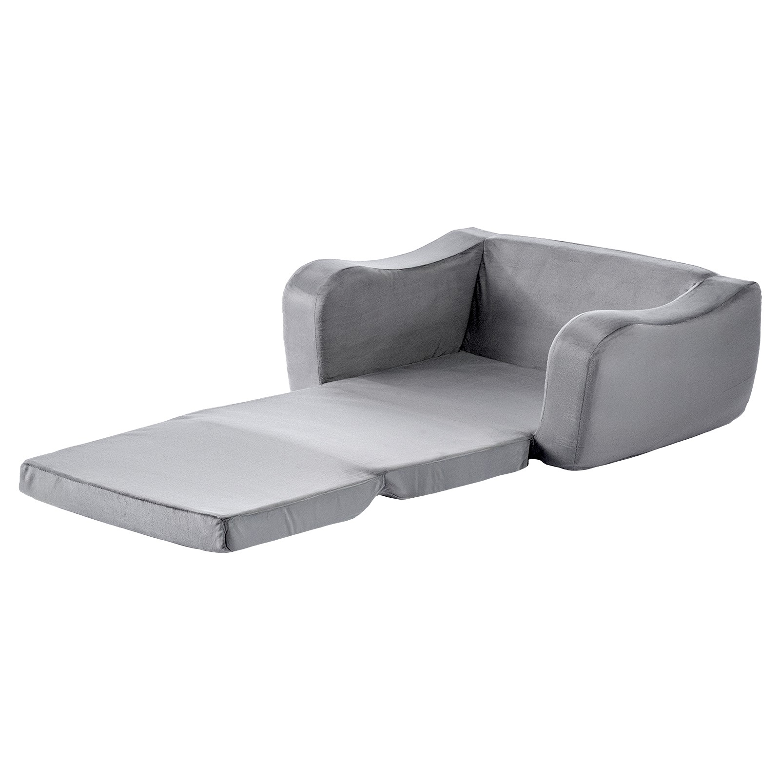 Uimoso 2-in-1 Kids Sofa Convertible Couch with Armrests, Gray Baby Toddler Chair