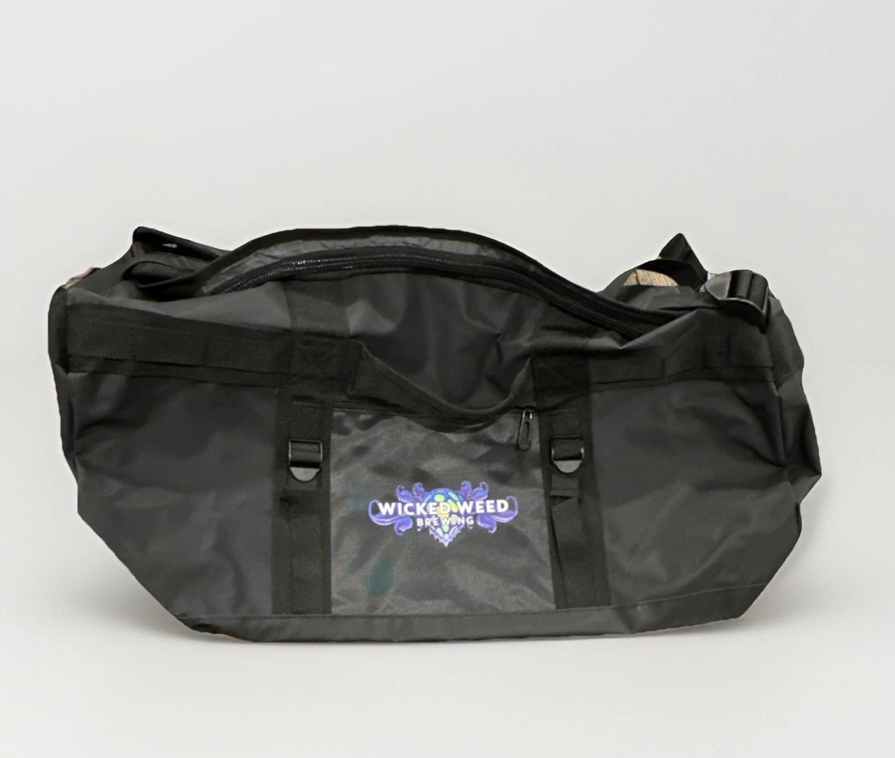 Wicked Weed Brewing Black Polyester Gym Bag with Zipper & Adjustable Tote bag