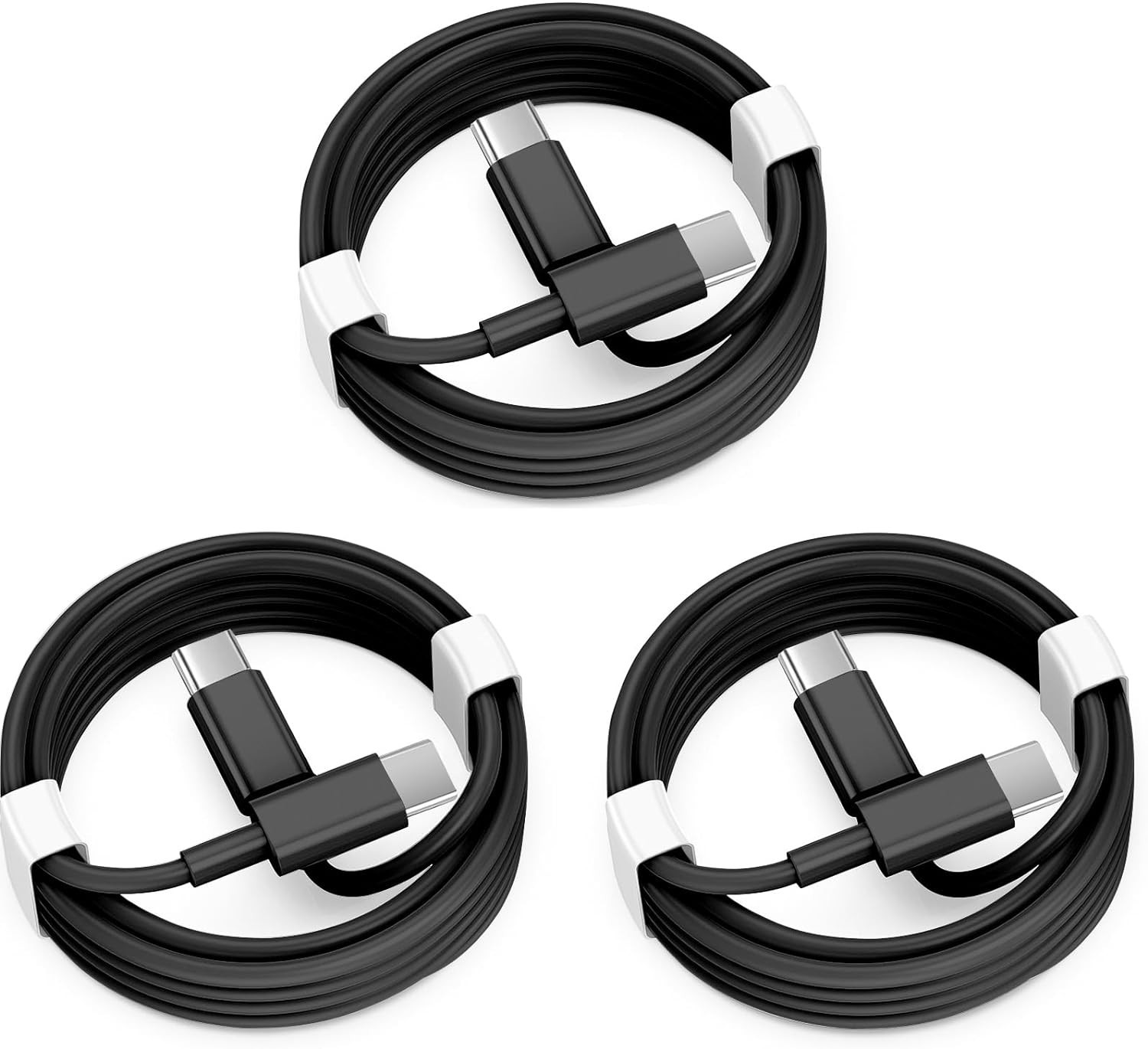 3 Pack C 6ft Fast Charger Cable USB White Black Cord For iPhone 15 16 17 Pro Max