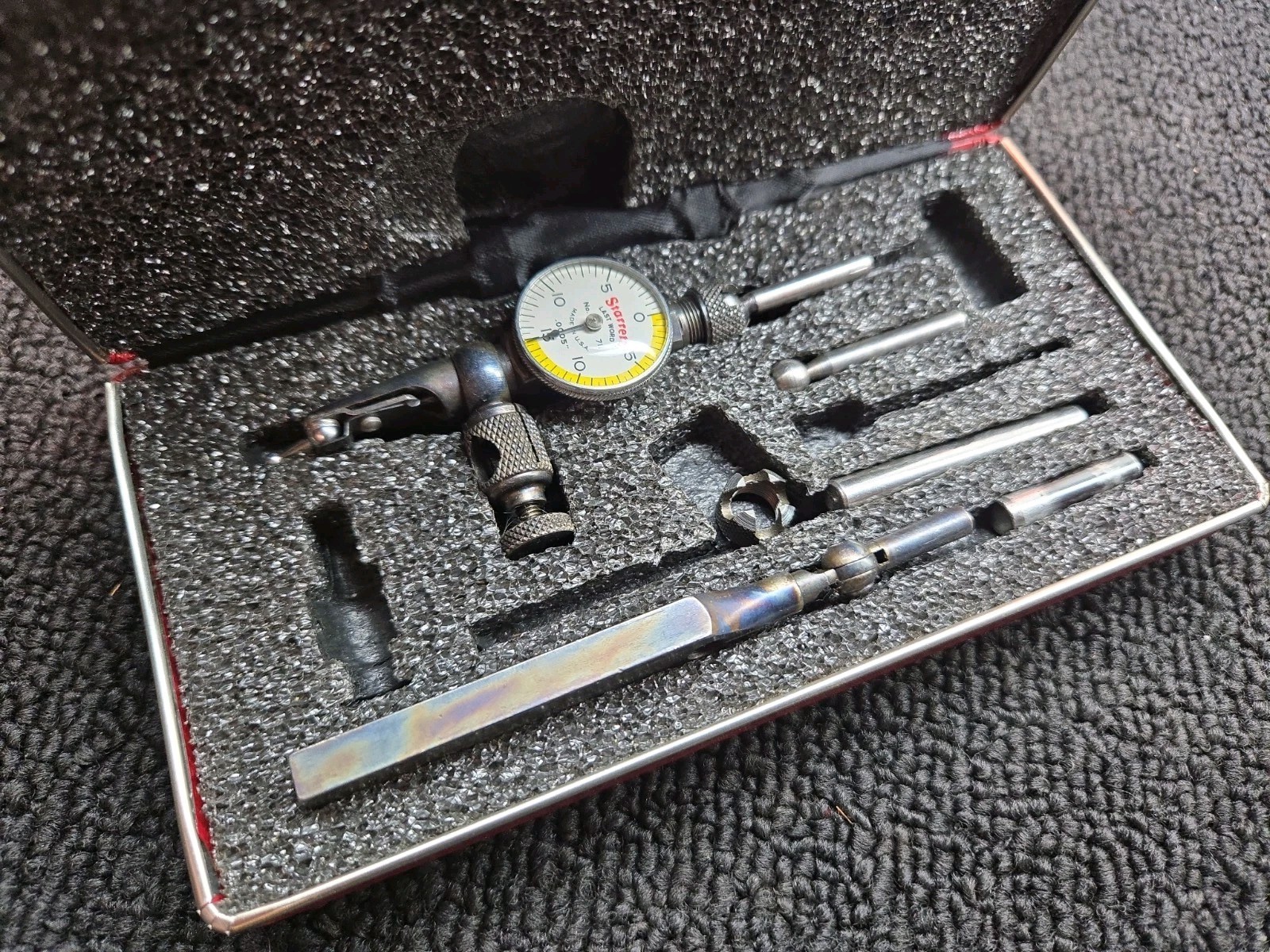 Starrett 711LPSZ Last Word Test Indicator Set .0005” Grad .030” Range USA W/ Box