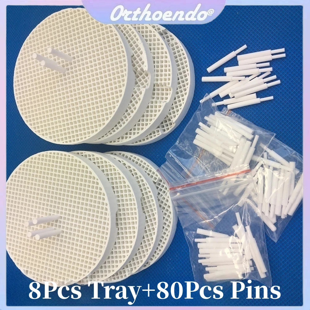 8pcs Dental Lab Honeycomb Firing Trays with 80 Zirconia Pins Hot Sale