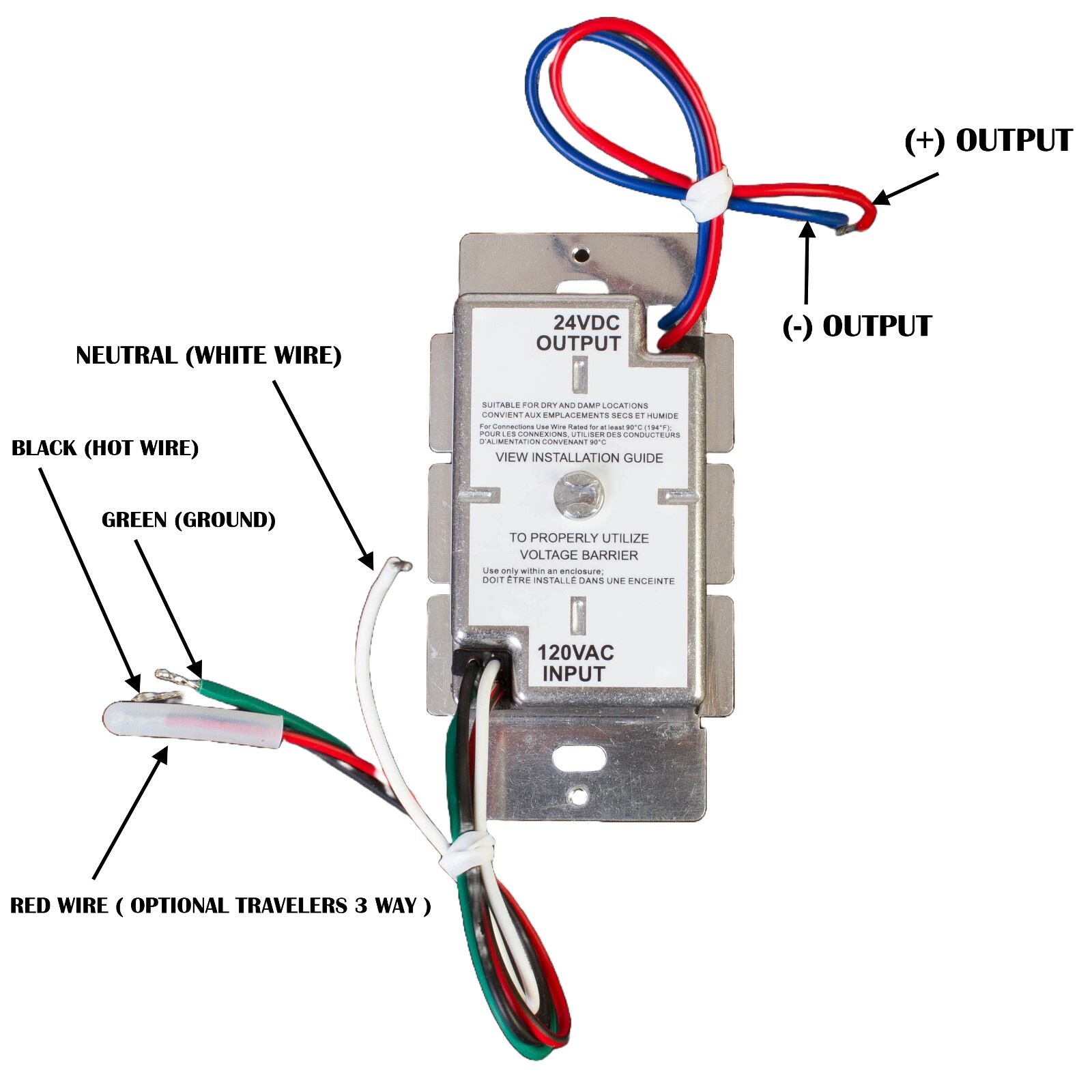 24v UL LED dimmable driver & Wall dimmer switch for LED strip light 96w 160w