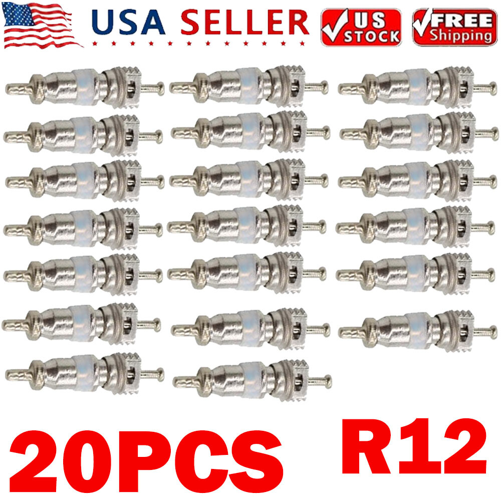 20Pc Valve Core Valves For Schrader R134A R12 1/4" Cores HVAC USA