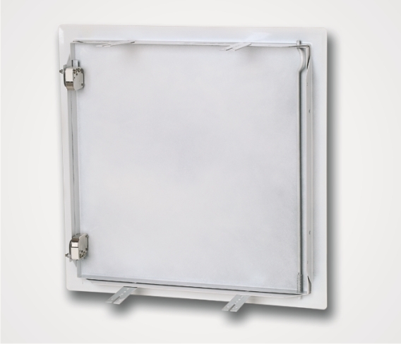 24" x 24" System B2 White Galvanized Steel Access Door with Touch Latches