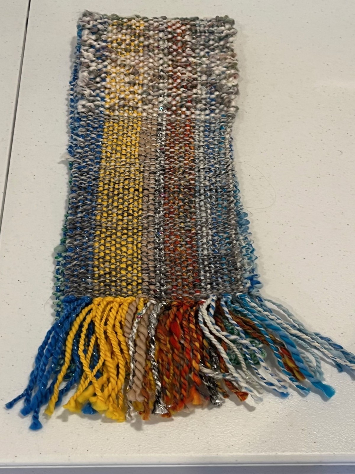 Multi-Colored Self-Striping Handwoven Scarf