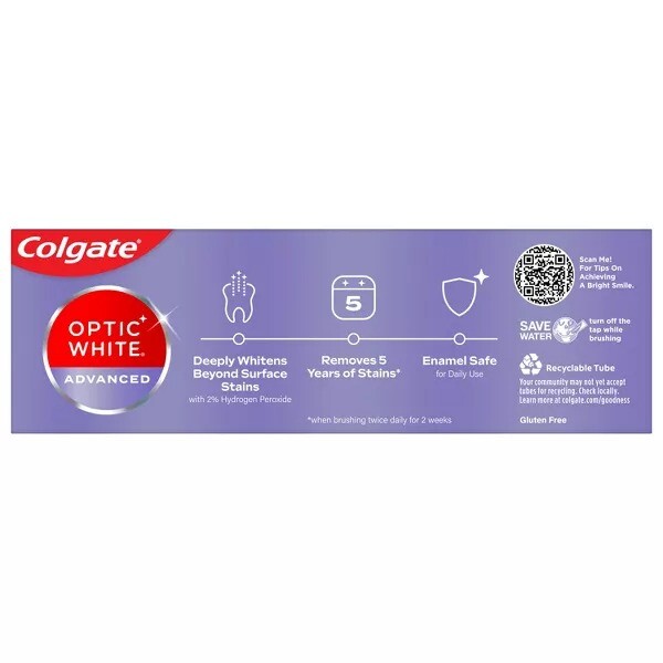 Colgate Optic White Advanced Whitening Toothpaste with Fluoride3pk