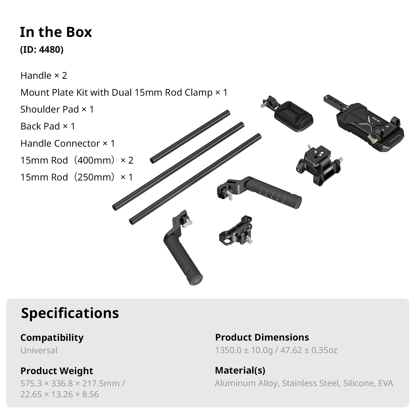 SmallRig Shoulder Rig Kit (Classic Version) for DSLR Camcorder, for Filmmaking