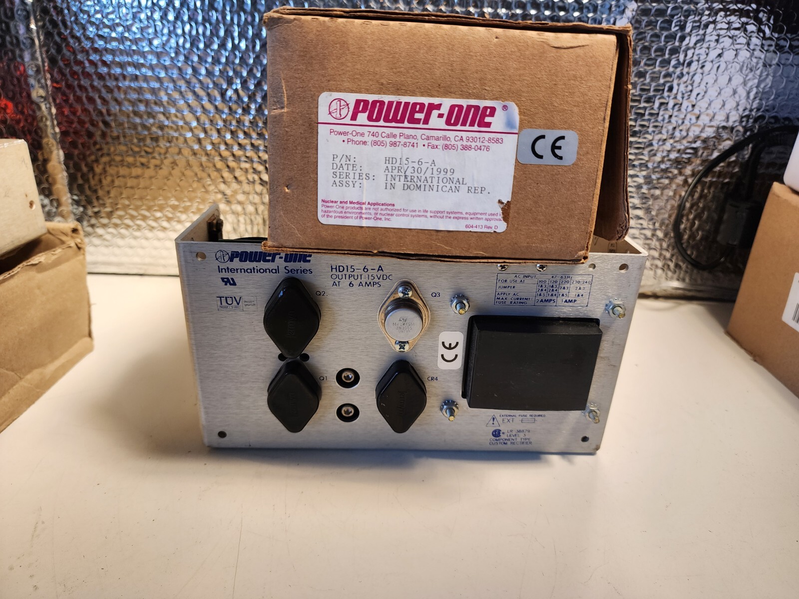 Power-One International Series Power Supply HD15-6-A WORKING FREE SHIPPING