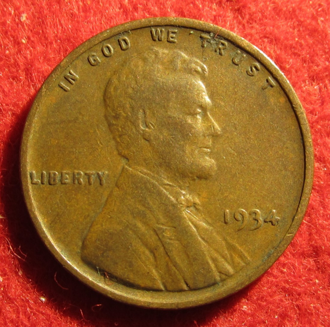 1934 (P) Lincoln Wheat Cent/Penny - F Fine to VF Very Fine - Actual Coin B1928