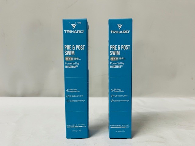 *LOT OF 2* Trihard Pre & Post Swim Eye Gel, 30g, EXP: 08/26- NEW IN BOX