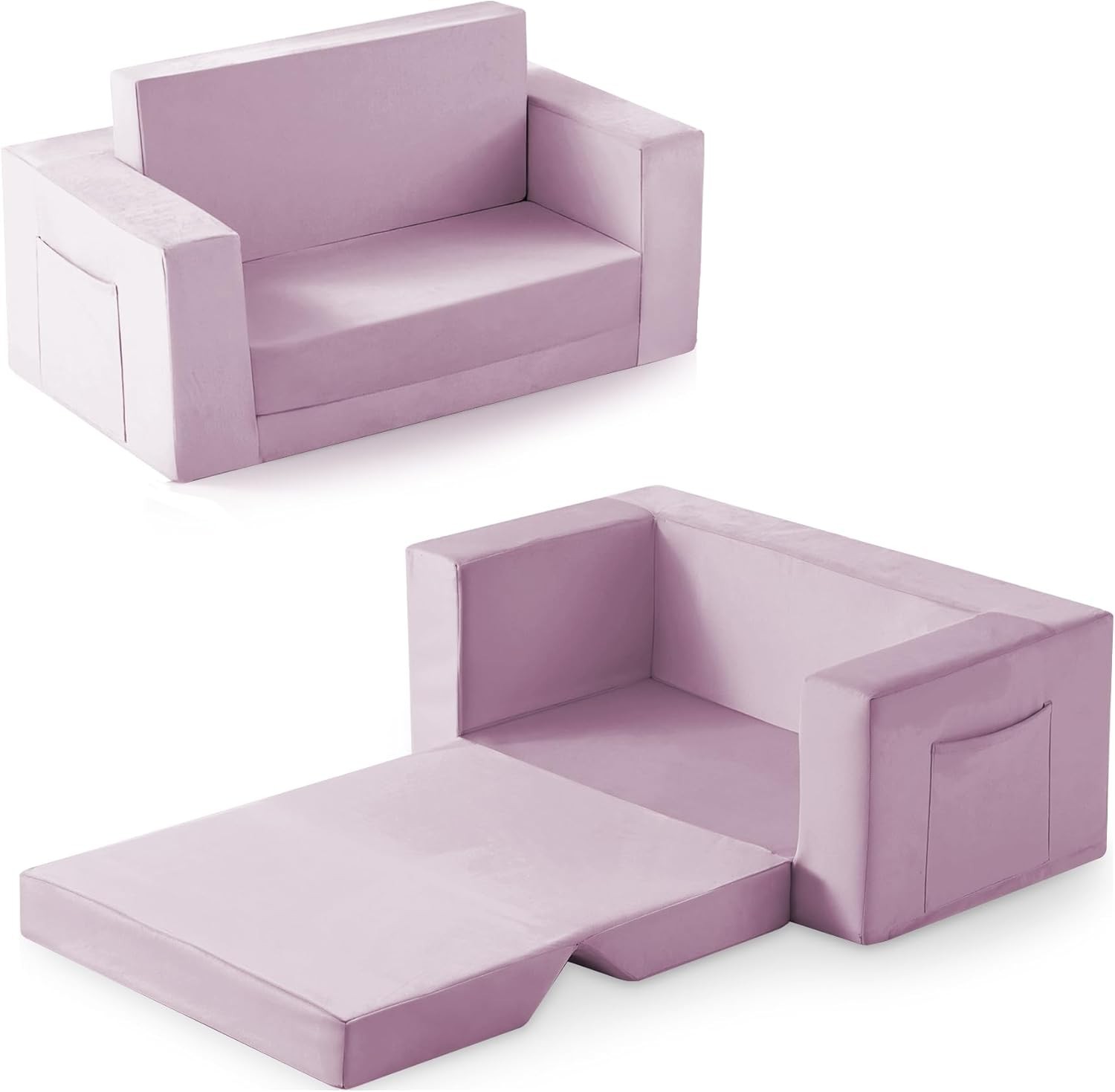 Kids Couch 2-in-1 Toddler Chair Comfy 1-3 Years Convertible Kids Chair Toddler