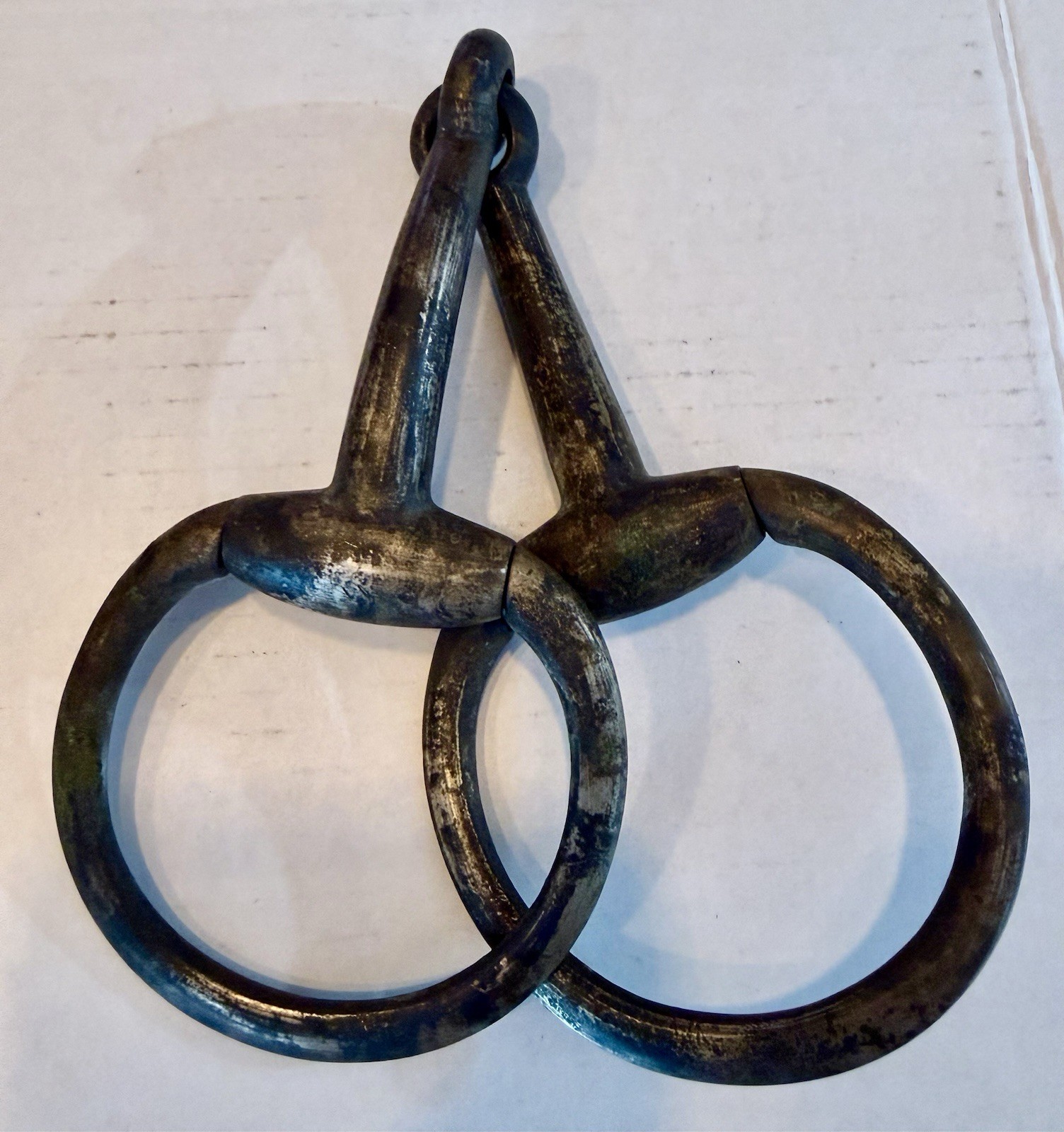 Antique Brass Eggbutt Snaffle Horse Bit Large Ring Brass Bronze Tack