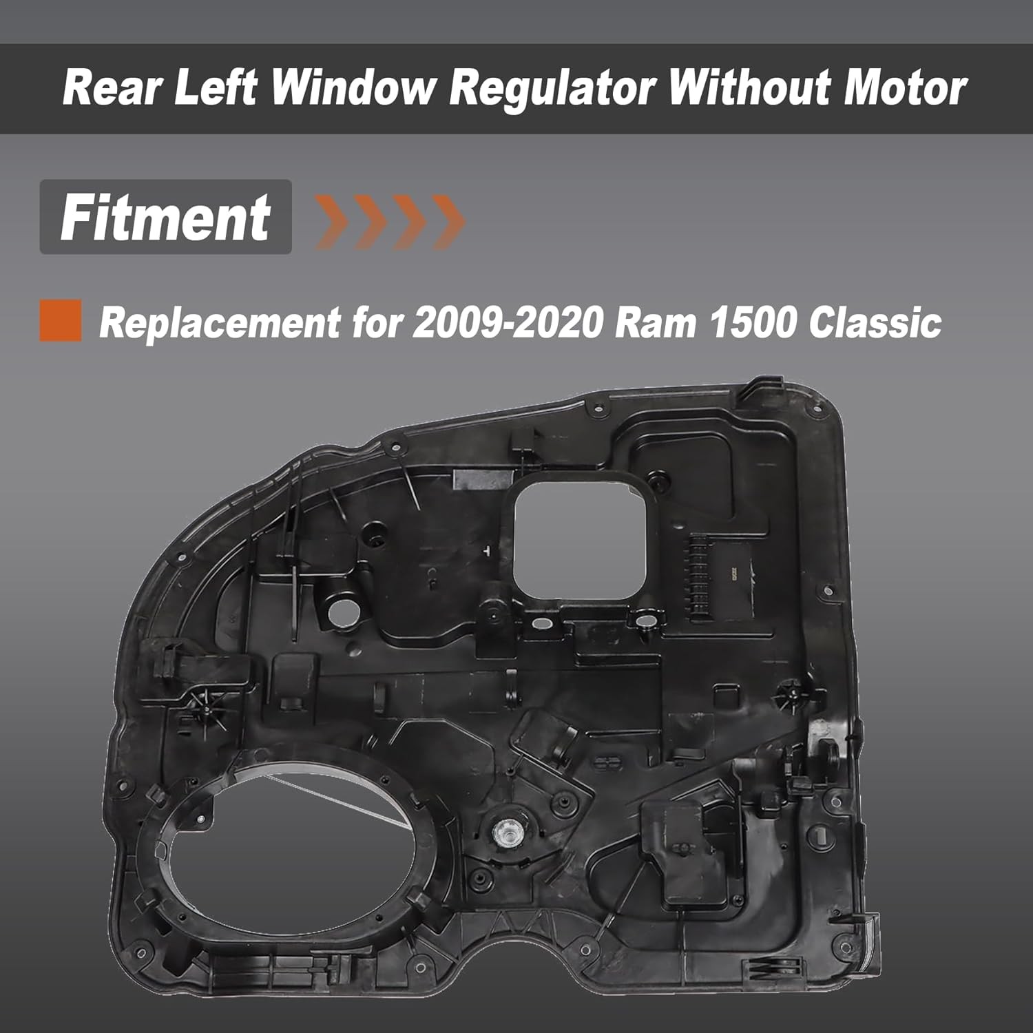 Rear Left Window Regulator Driver Side Without Motor Replacement for Ram 1500 Cl