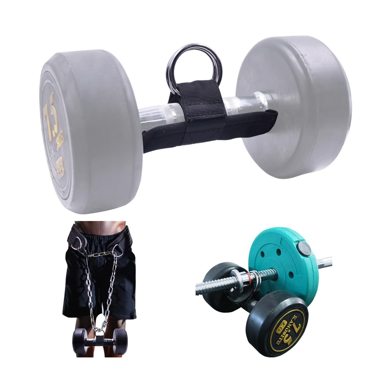 Dumbbell Strap for Dip Belt, Squat, Pullup  Weightlifting Accessory