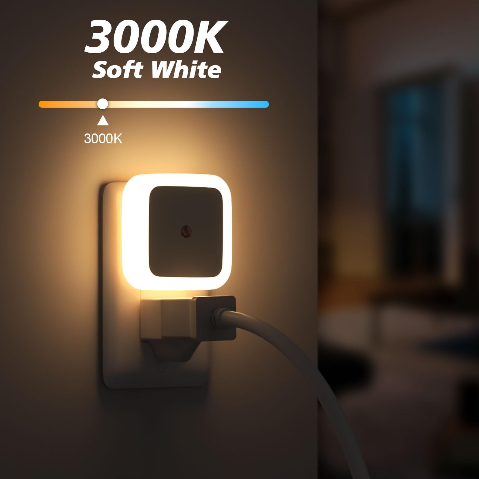 Sujeet Night Light, Lights Plug into 2.4" x x 1.6", Warm White
