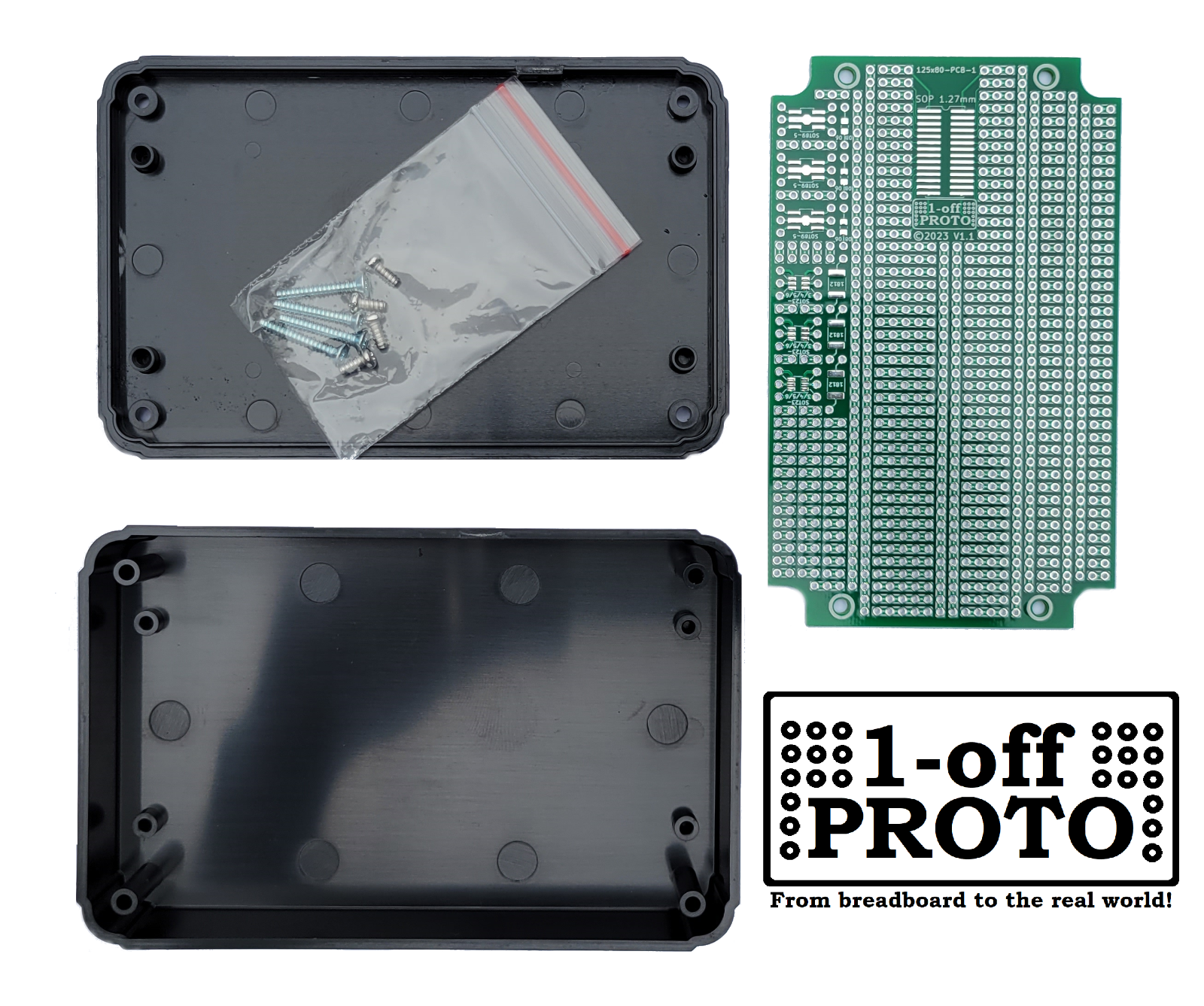 Project Box & Circuit Board Kit ABS Plastic Enclosure PCB Breadboard Electronics