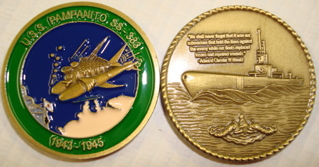 USS Pampanito SS 383 Submarine Challenge Coin WWII