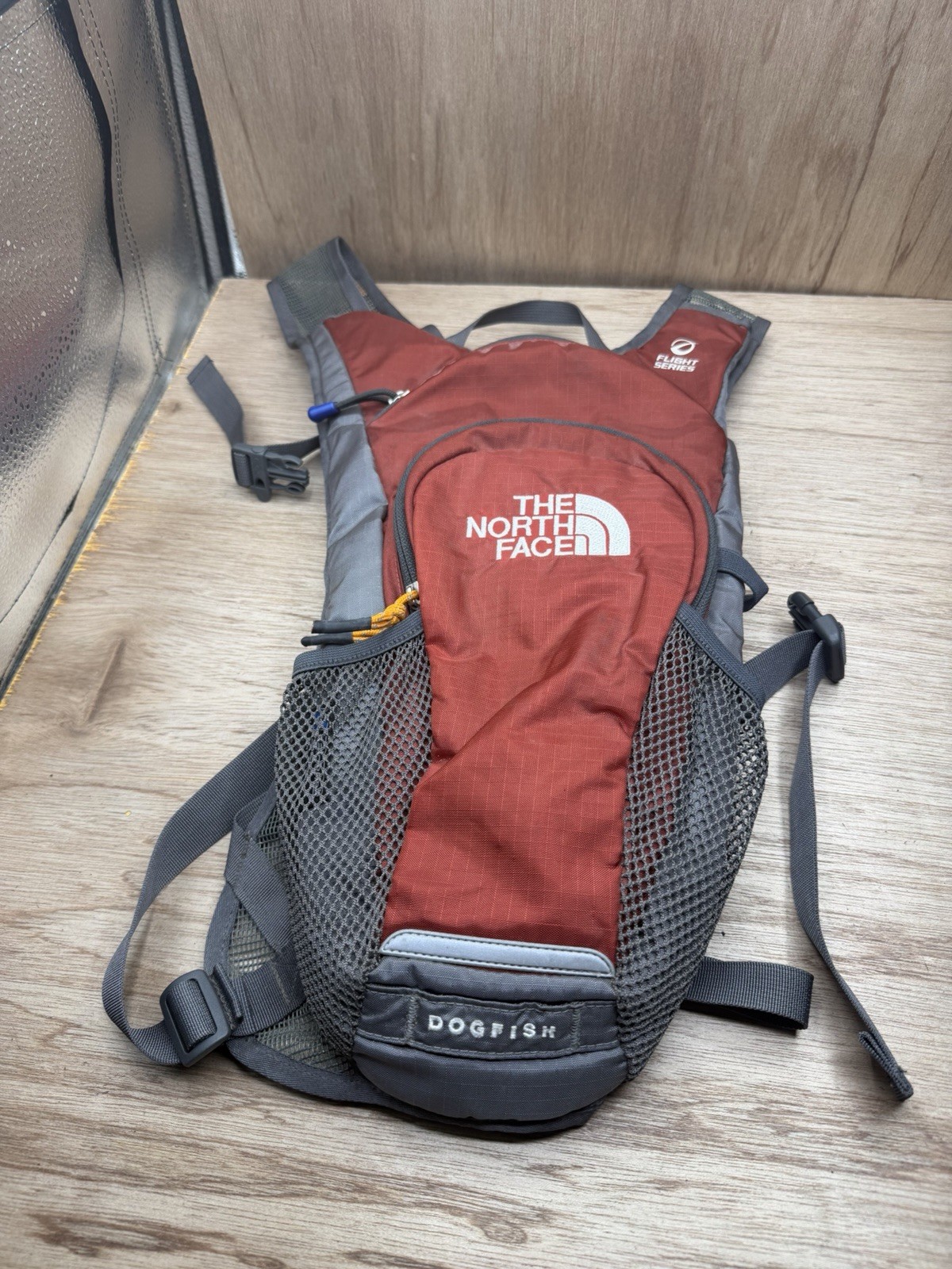 The North Face Hydration Backpack Flight Series Dogfish Logo Maroon Grey
