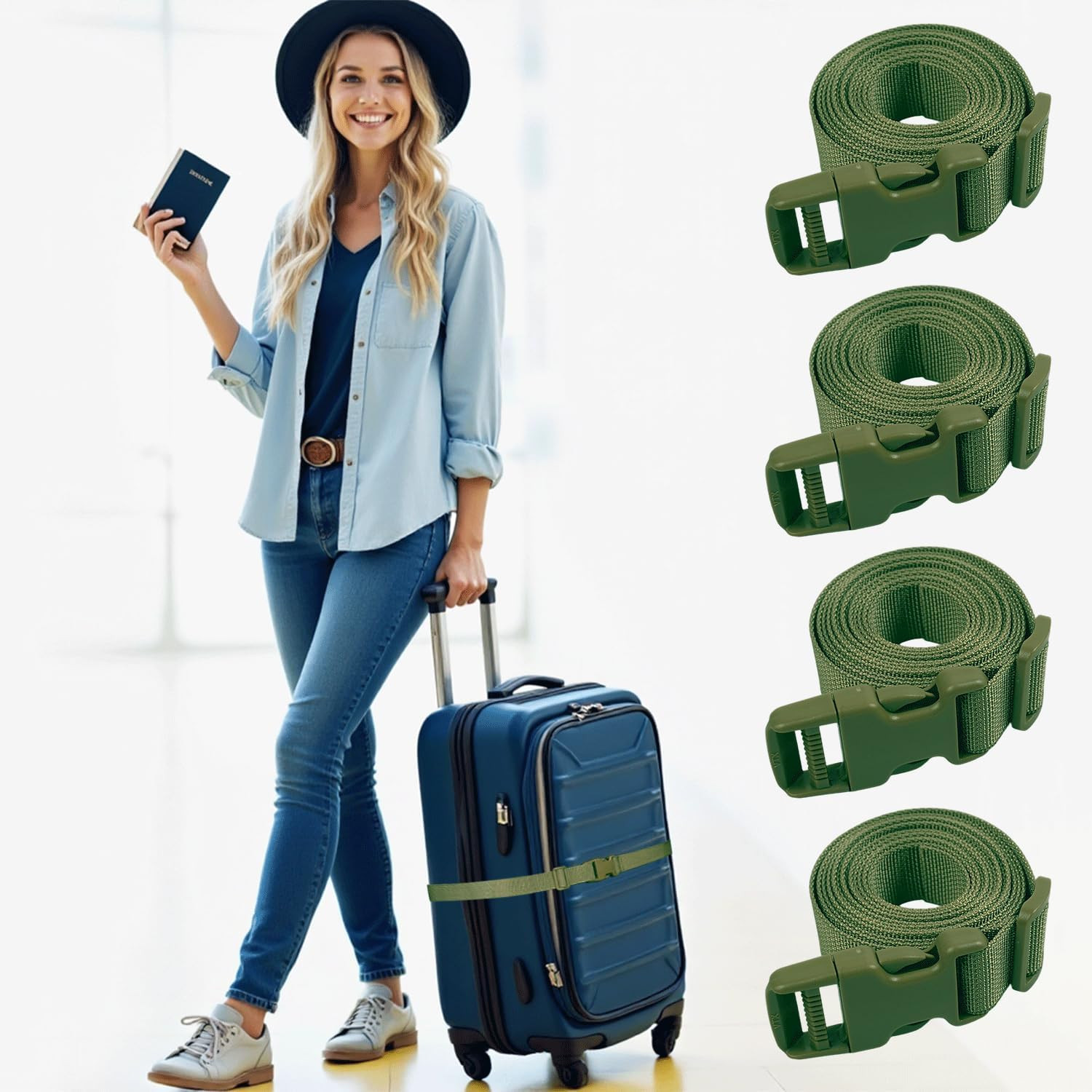 Backpack Accessory Strap Luggage Straps Cover Strap Sleeping Bag Strap with B...