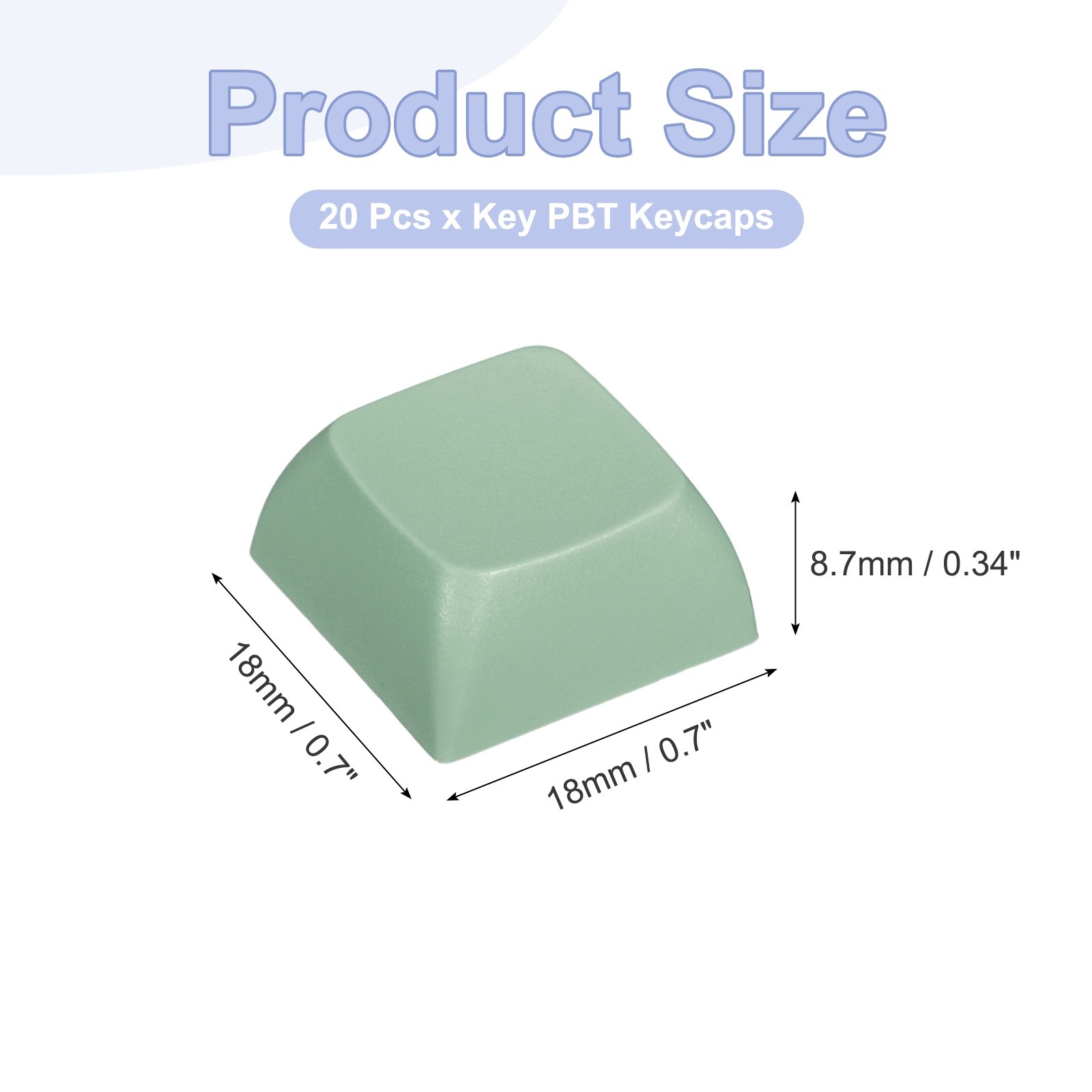 20Pcs PBT Keycap Set Mechanical Numeric Keypads for Keyboard, Green