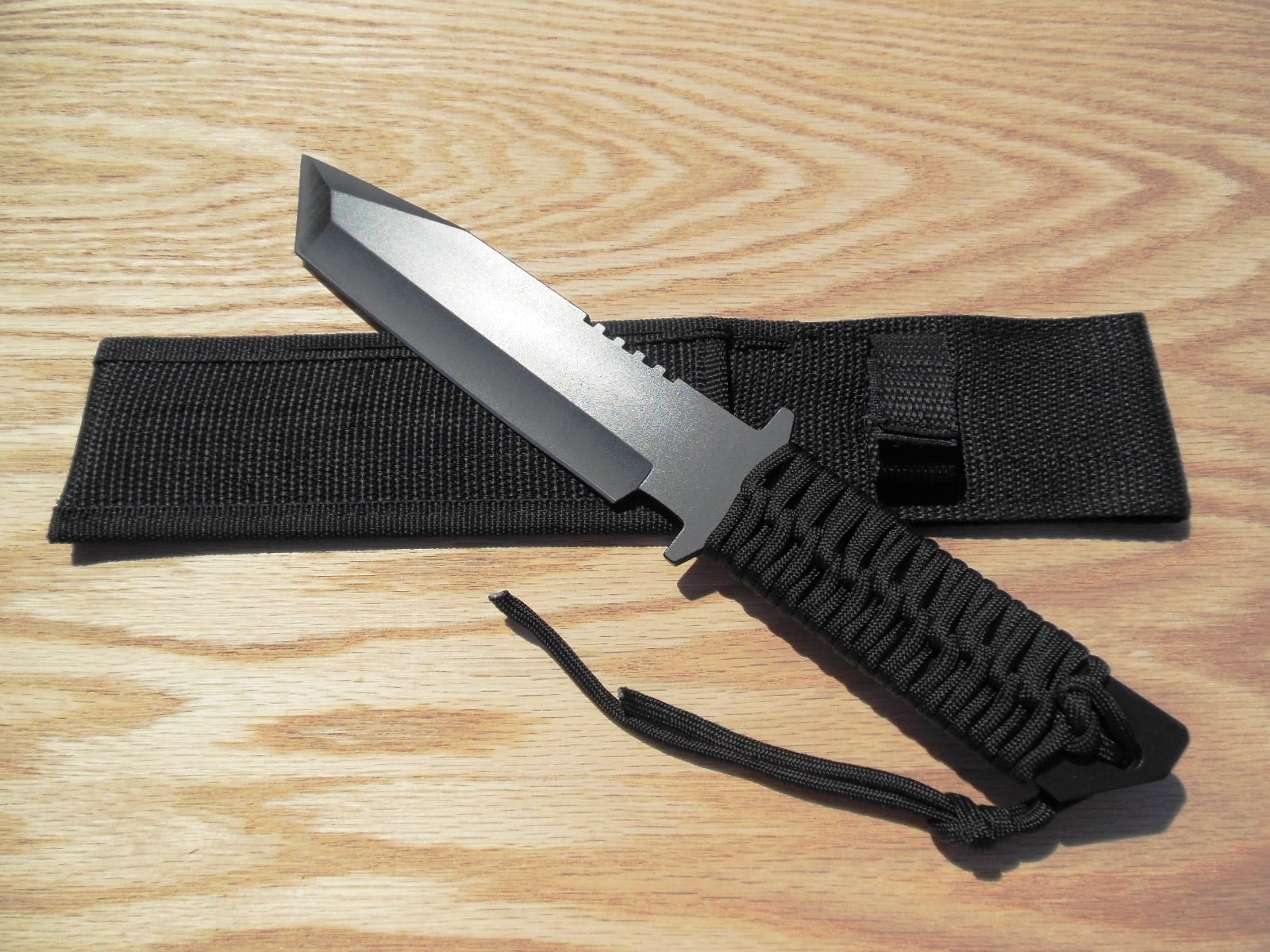 11" Tanto blade Hunting Knife 440 SS with Sheath Survival Hunting Camping Zombie