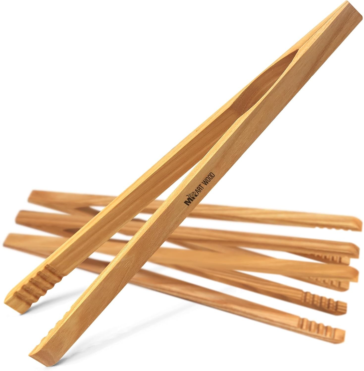 Wooden Toaster Tongs | 10-Inch Premium Ashwood Kitchen Utensils |