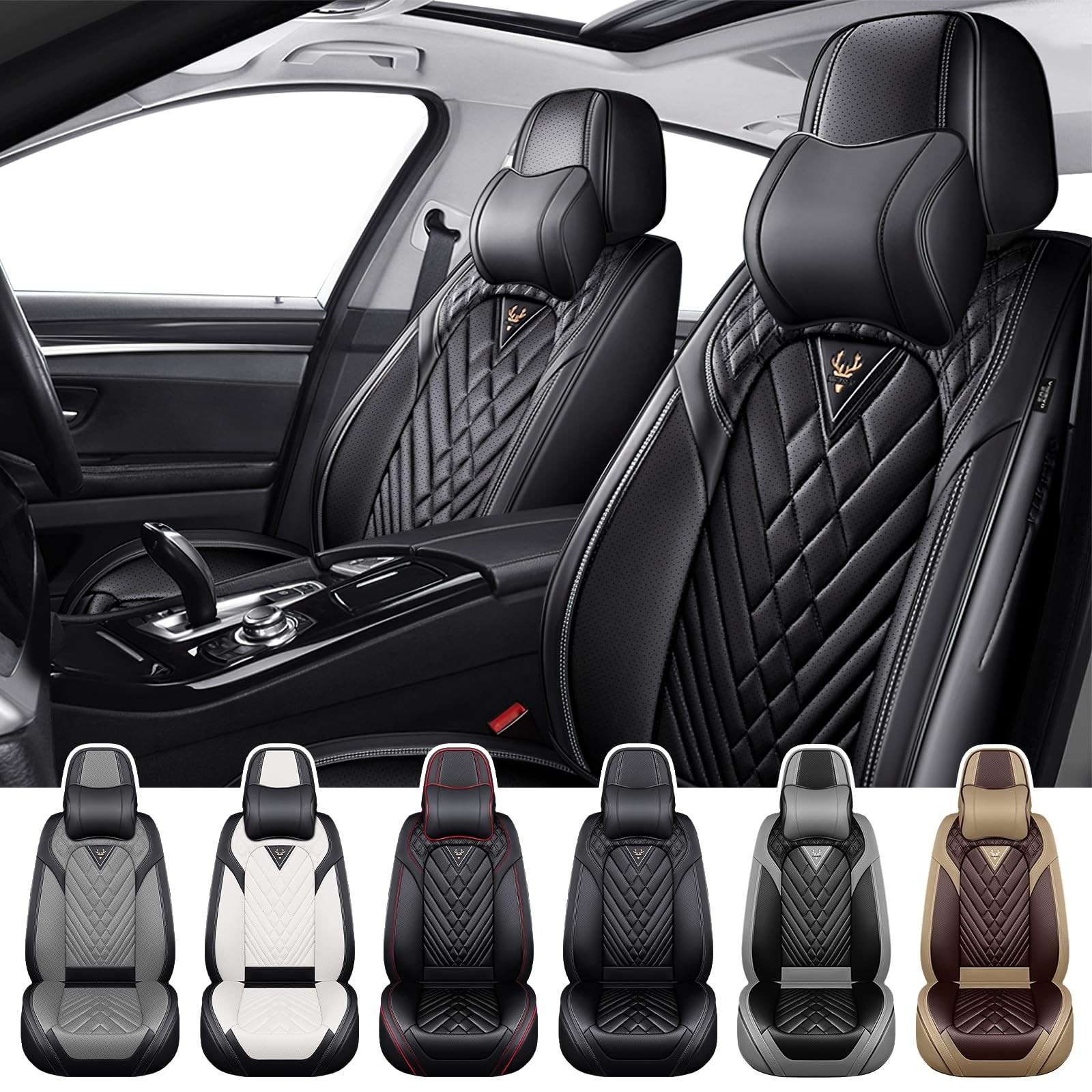 ProMaster 2500 2014-2026 Front Seat Covers Waterproof Nappa Leather Black
