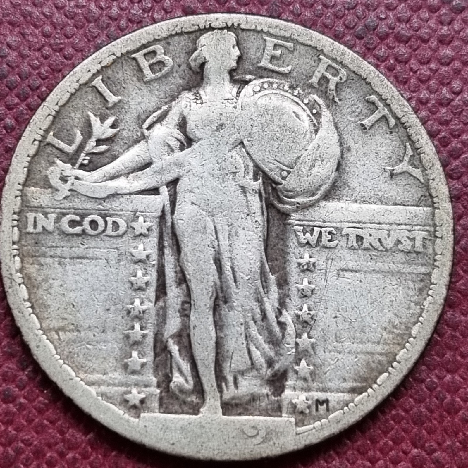 1919 Standing Liberty Quarter 25c Circulated #98249