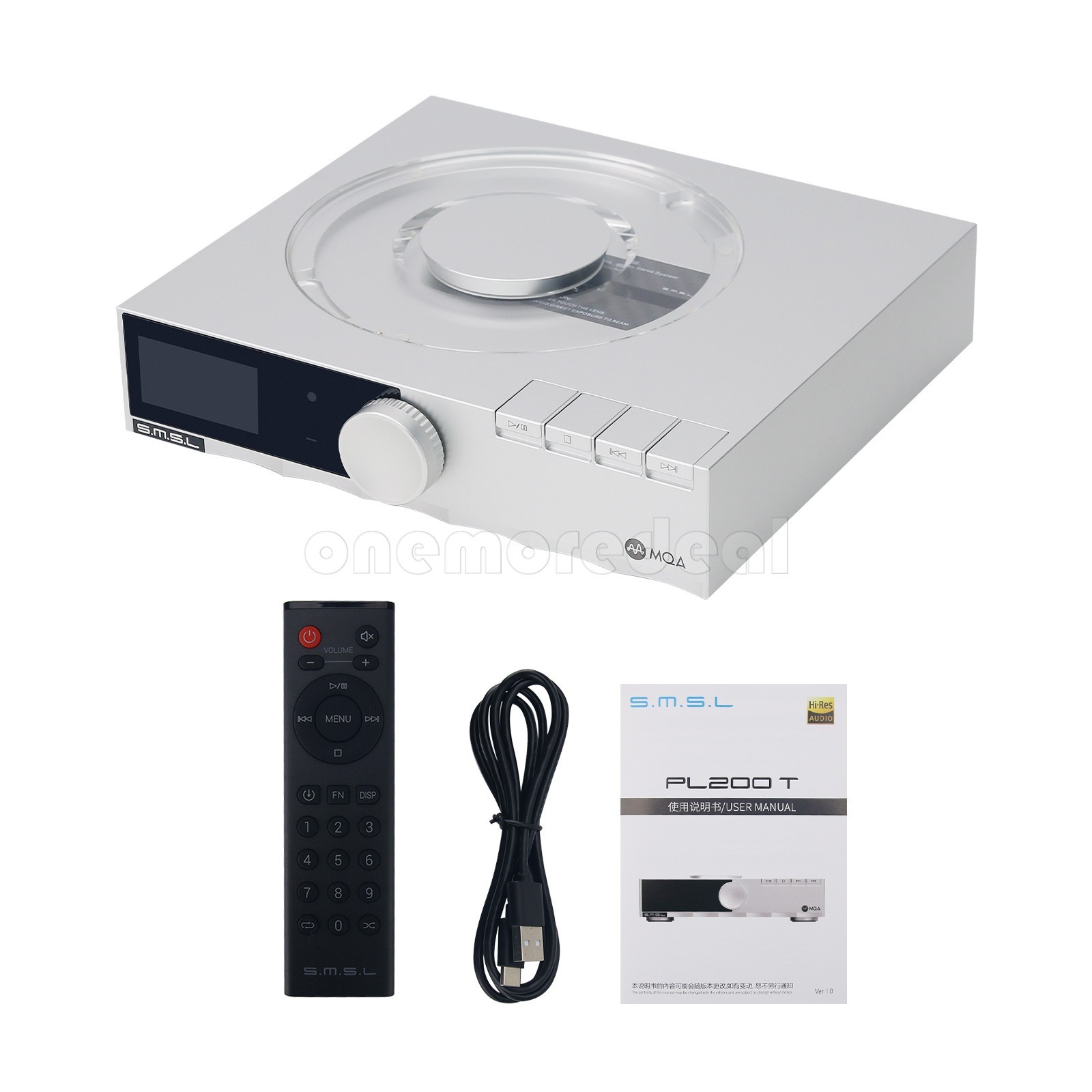 SMSL PL200T MQA-CD Digital Turntable CD Player Clock Input USB Digital Interface
