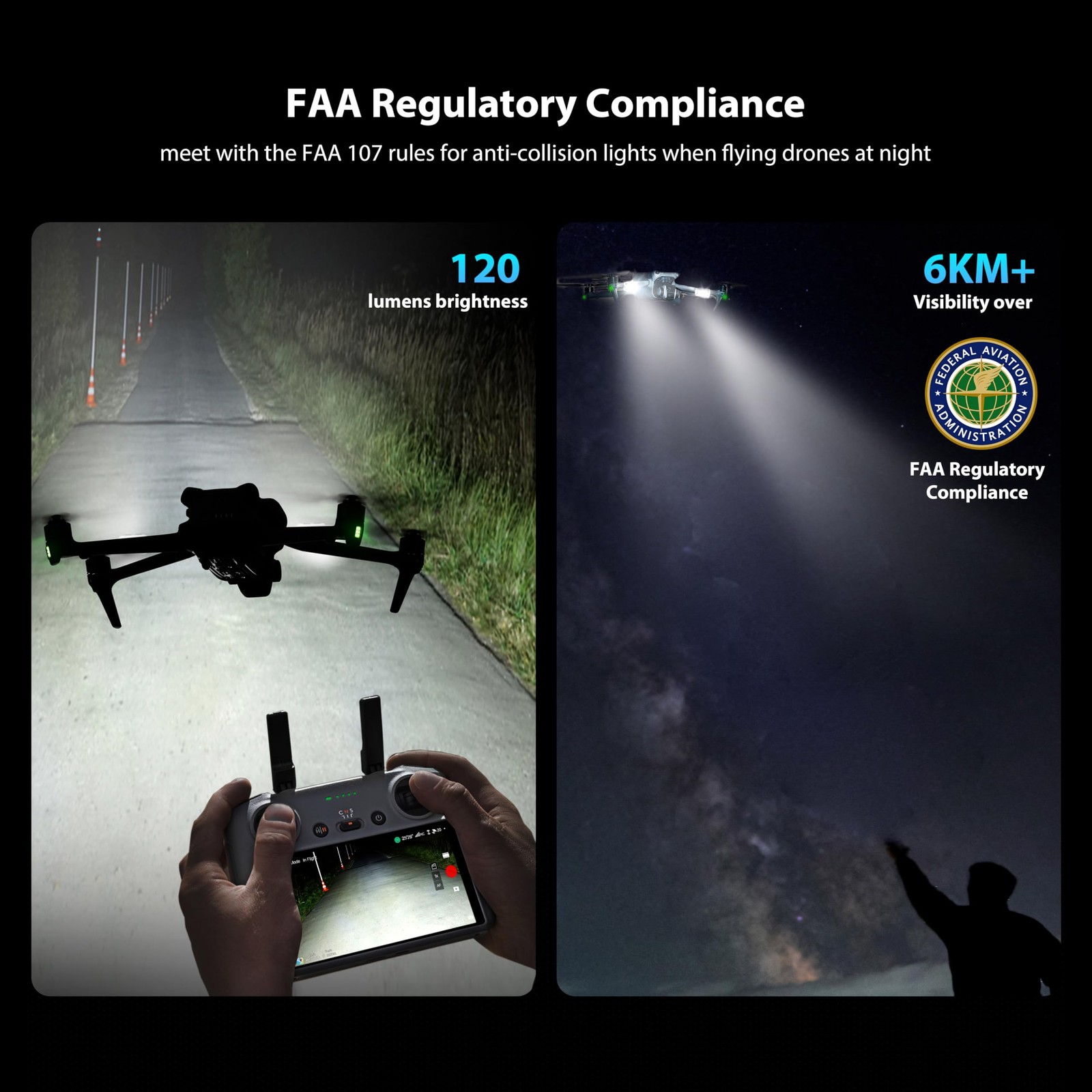 Drone Strobe Light Compatible with DJI Neo Mini 5 Pro 4 Pro Avata 2 Air 3S 2PC