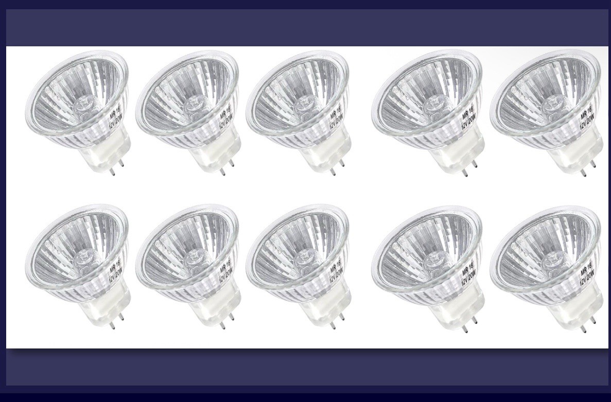 10-Pack 35W JCDR MR 16 Spot Flood Light Bulbs – 12V FWM/CG