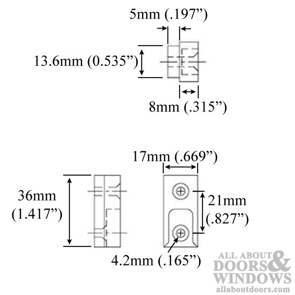 G-U Die Cast Lock Plate Roller Version 5mm 1/2" Thick