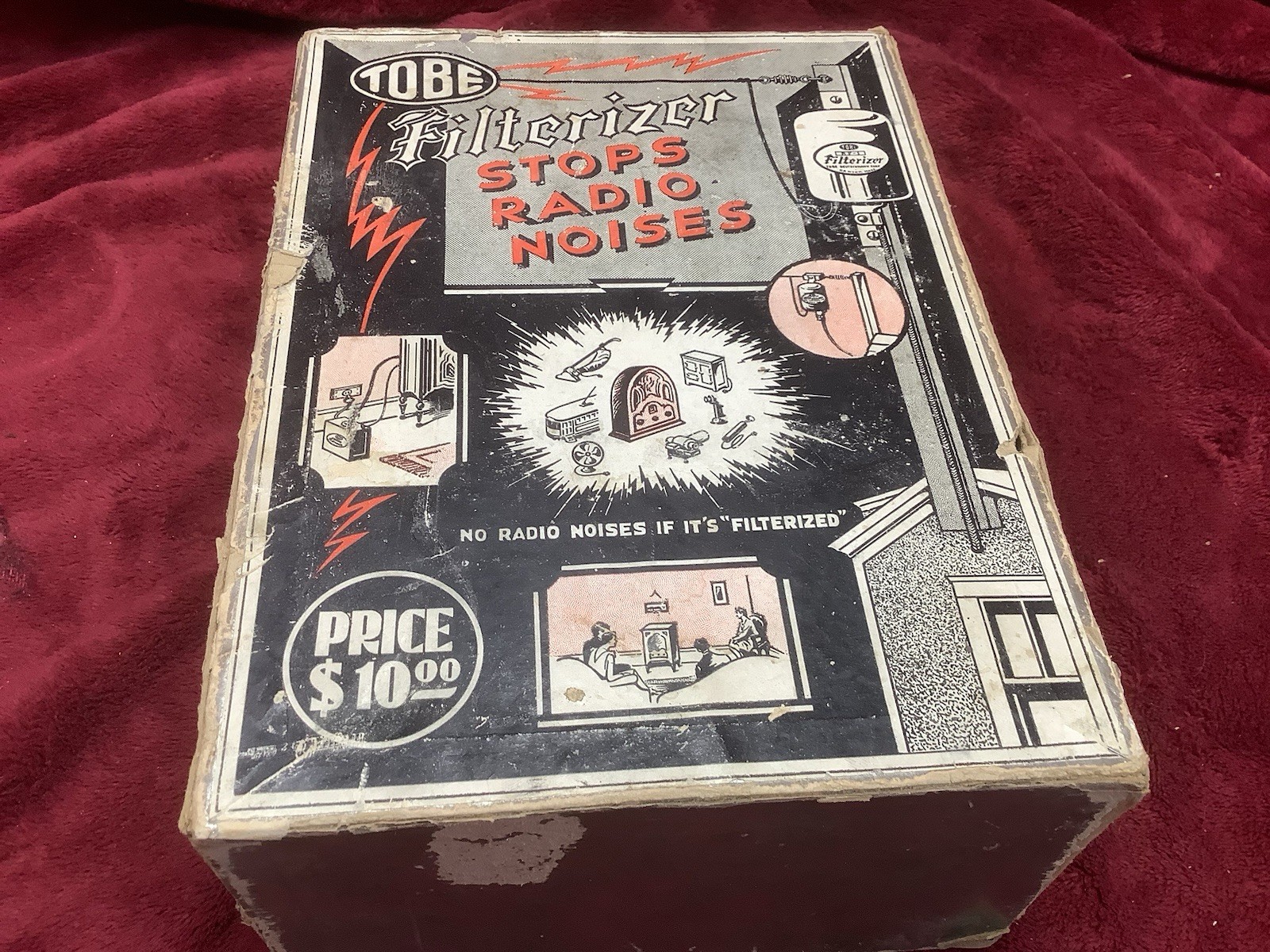 1930s NOS TOBE DEUTSCHMANN Corp Tube Radio Filter RF-3 Old Shielded Cable