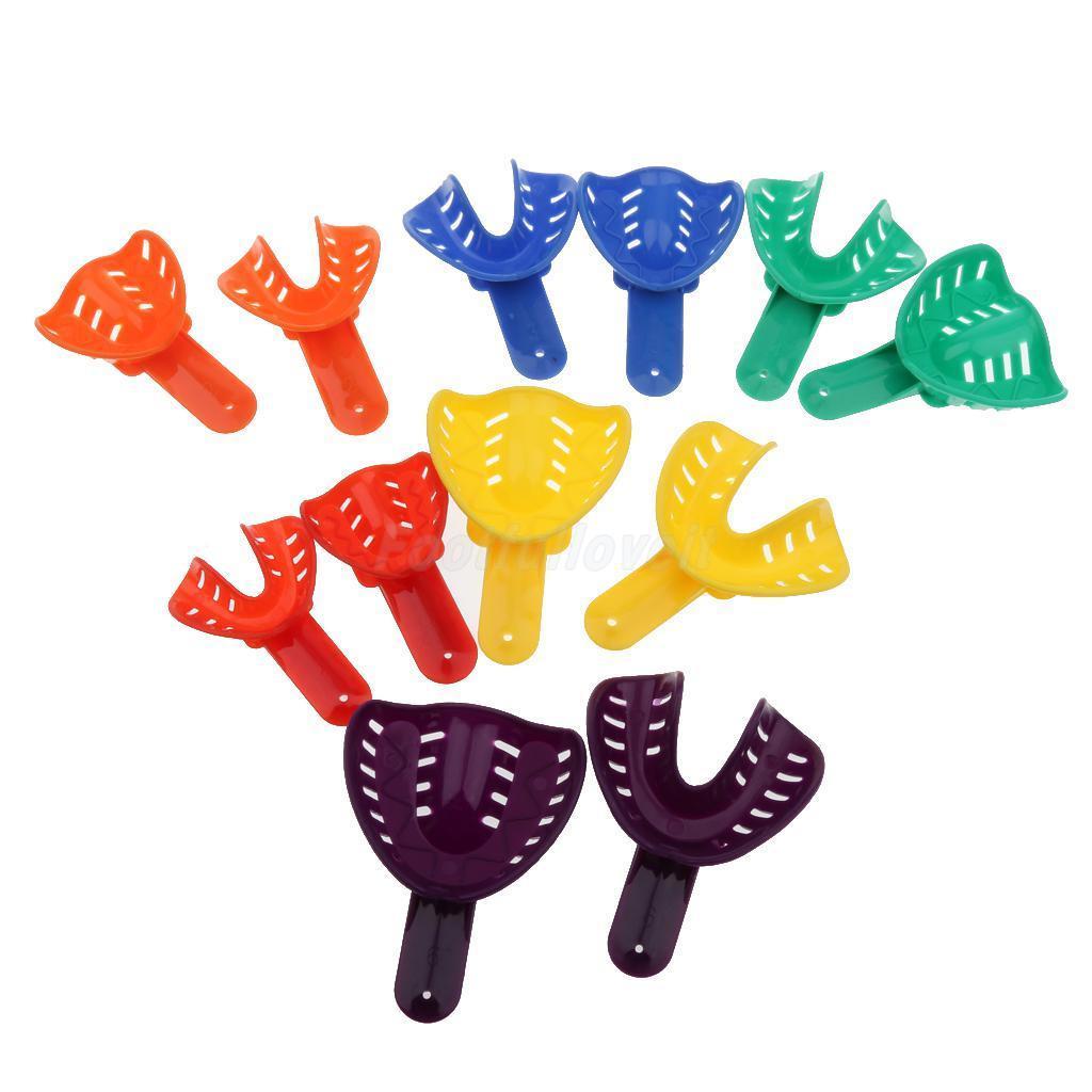 12 Pcs Autoclavable Dental Impression Tray Plastic High Quality Assorted Kit