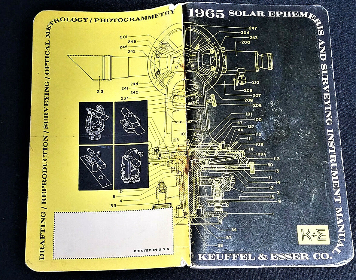 Solar Ephemeris Surveying Instrument Manual Co. 1965 Vintage
