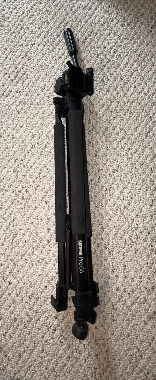 Sunpak Pro 66 Camera Tripod Pan/Tilt Head Pan Handle Bubble Level