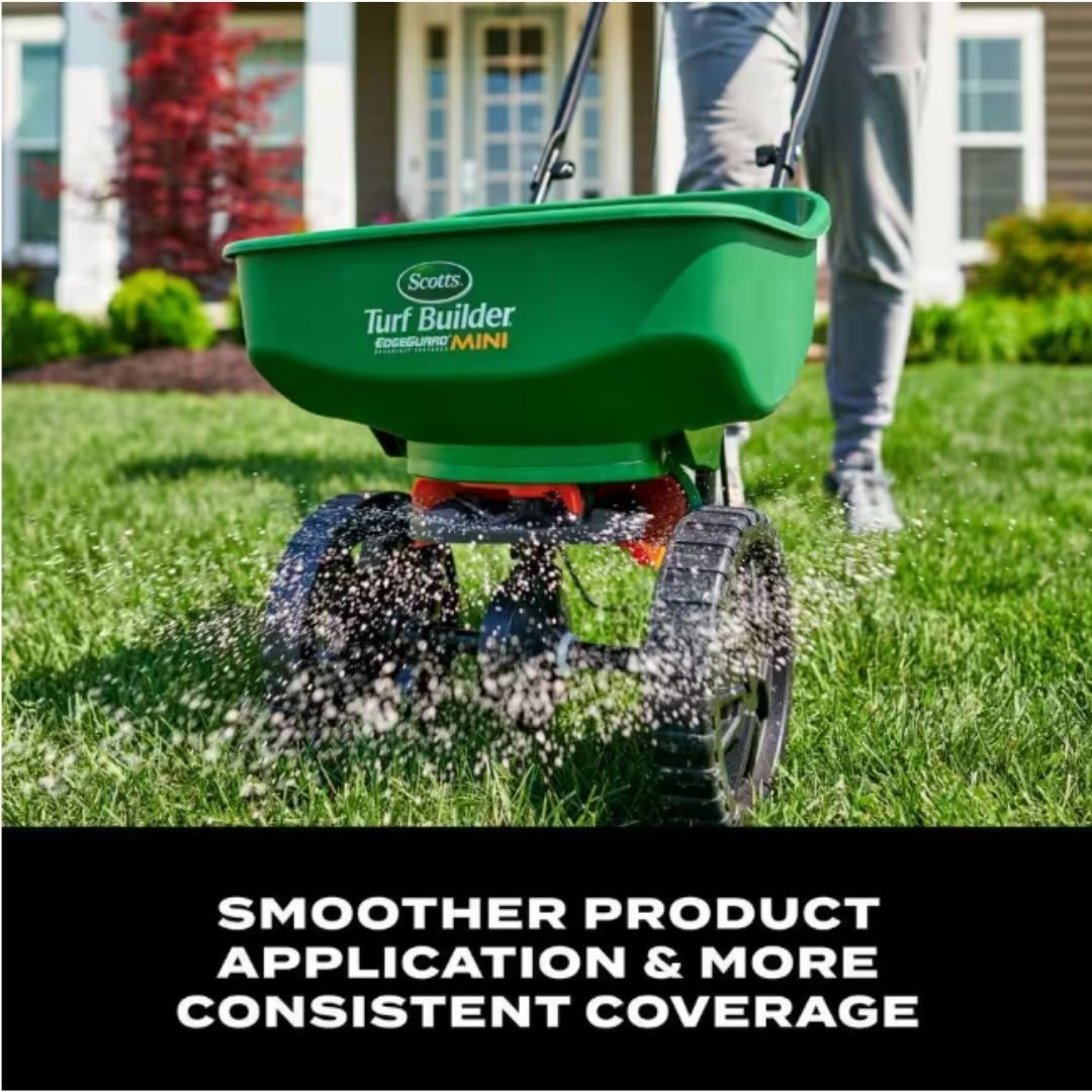 Turf Builder Edgeguard Mini Broadcast Spreader for Seed,Fertilizer,Salt,Ice Melt