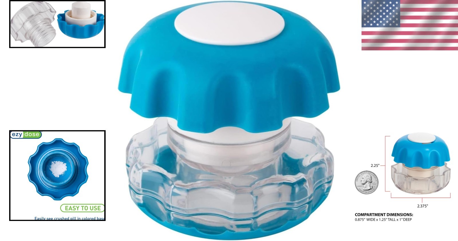 Compact, BPA-Free Pill Grinder with Built-in Storage - Everyday Wellness Tool