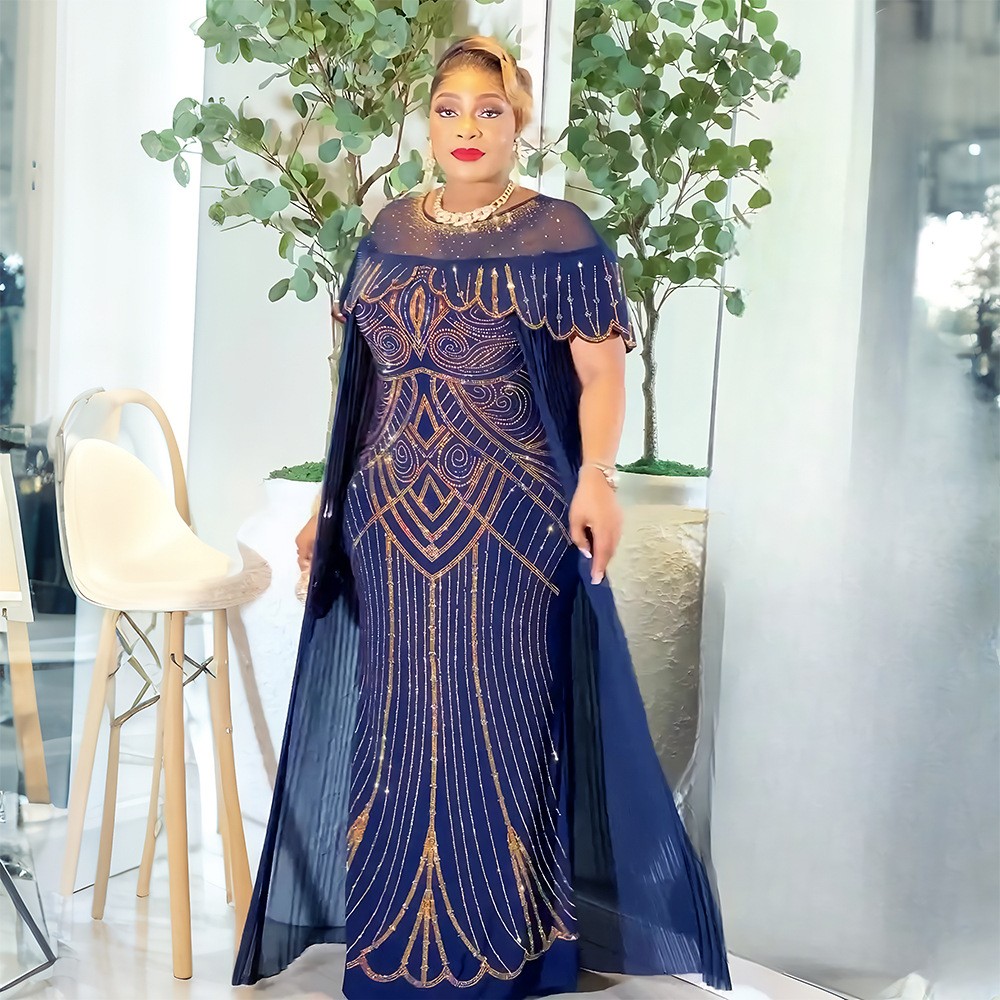 African Dashiki Women Long Dress Fishtail Gown Abaya Kaftan Wedding Oversized