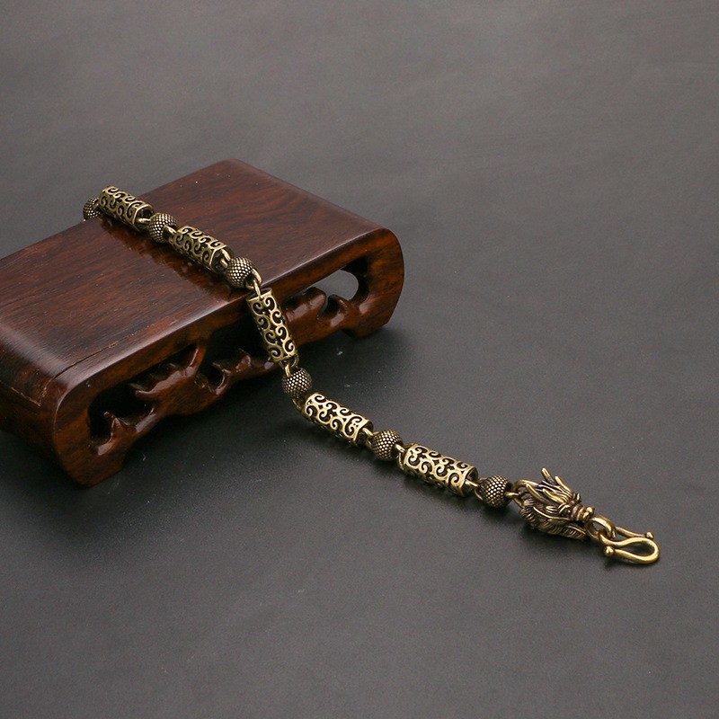 Bracelet Antique Copper Simple Auspicious Cloud Dragon Head Bracelet