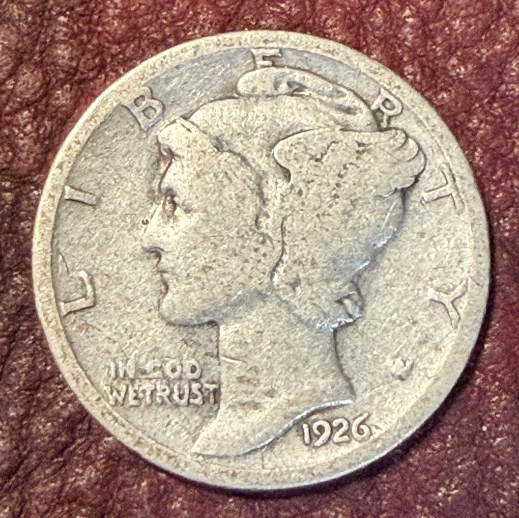 USA - Silver Mercury Dime 1926 90% Silver - Free Shipping!