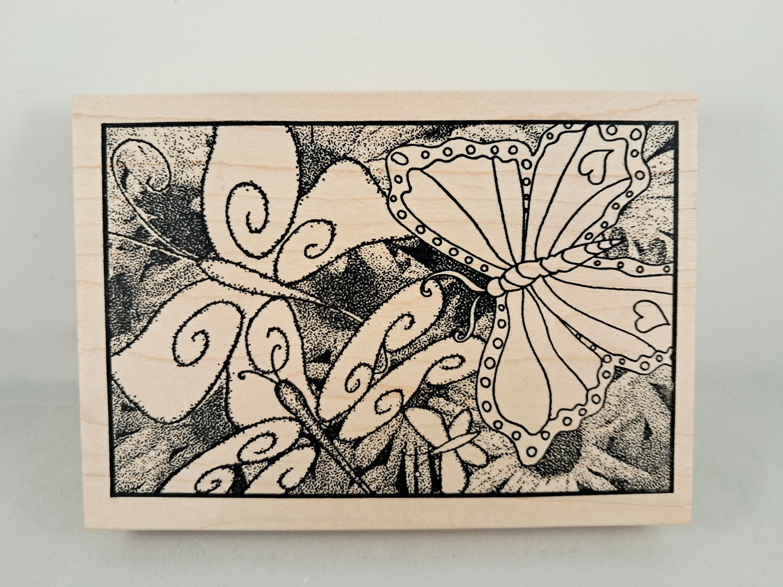 Outlines Butterfly Rubber Stamp Brand New