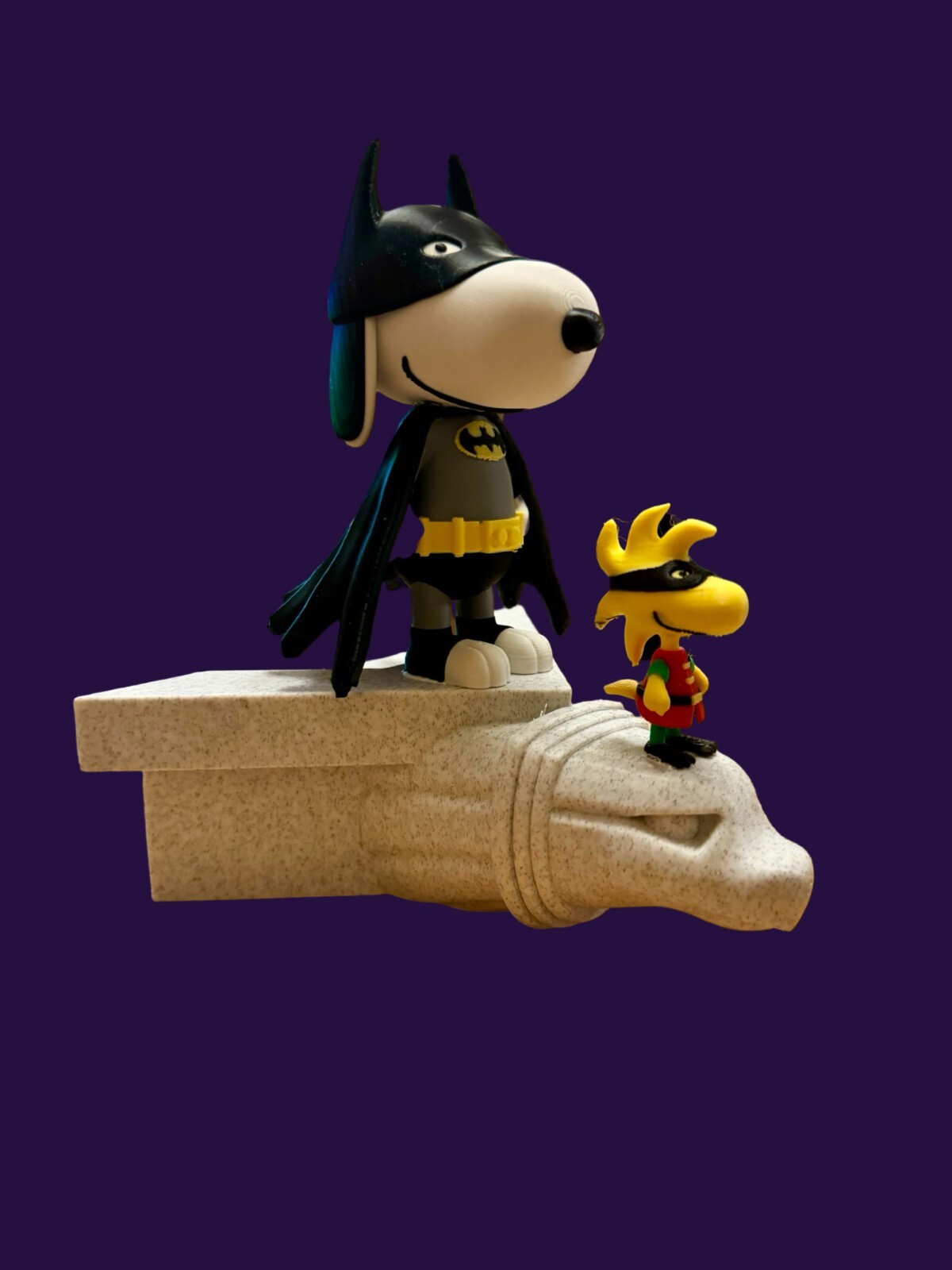 UNPAINTED Peanuts Snoopy Woodstock Batman Robin 3D Printed Model Diorama (8-24)