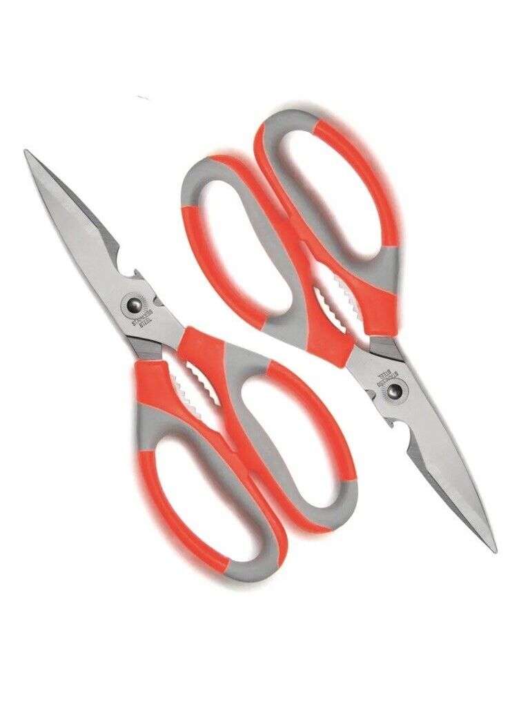 NEW Kitchen Scissors (2 Count) - Stainless Steel Shears - Multi-Purpose