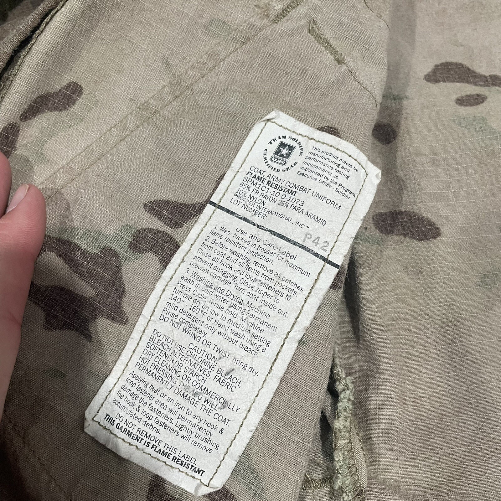 US Military Army Combat Uniform Coat Flame Resistant Bond It Tactical MD Long