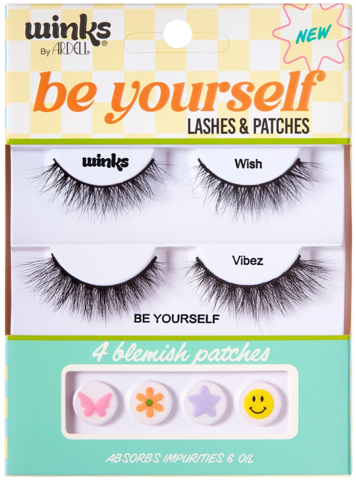 Ardell Winks Be Yourself Lashes & Patches Kit, Wish 1 pair (Pack of 1), Black
