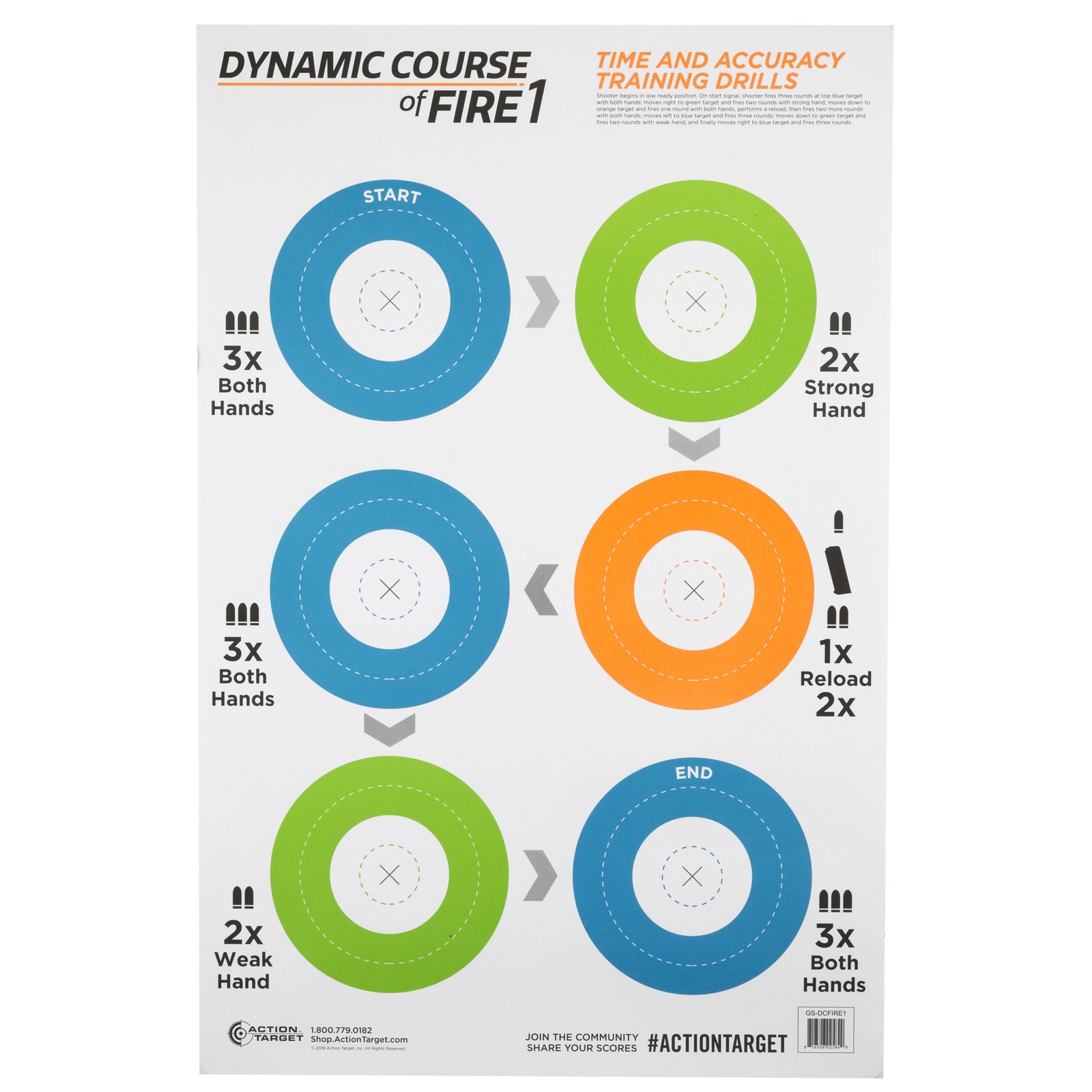 Action Target Dynamic Course of Fire 1 Target 23x35 100 Pack